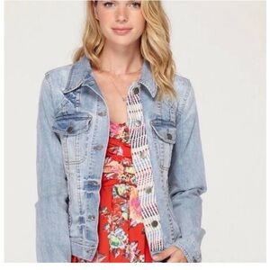 Rare festival Roxy embroidered boho denim jacket